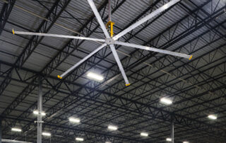 BAF Big Ass Fans Basic 6 industrial HVLS fan in warehouse