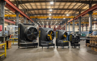 Cool-Space evaporative coolers Big Ass Fans warehouse manufacturing plant