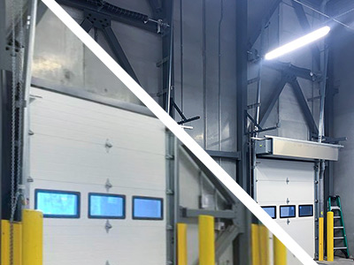 Before After Calgary Farmers' Market Berner Industrial Air Curtain ICD12 air barrier air blade