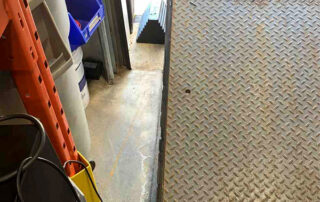 mechanical dock leveler plate loading dock preventive maintenance PMP Before - Position 1 – Dock - Damaged left weather seal
