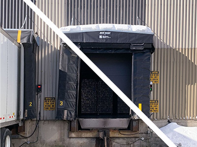 HingeMaster Extreme Dock Shelter & Insulated Overhead Door – Whitby Warehouse