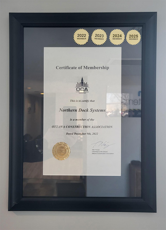 Ottawa Construction Association Certificate